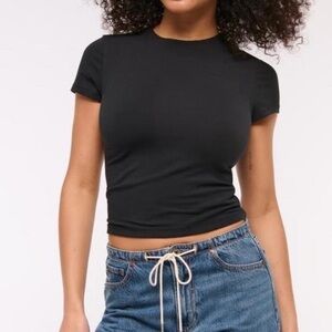 Abercrombie & Fitch Charcoal Crop Top
